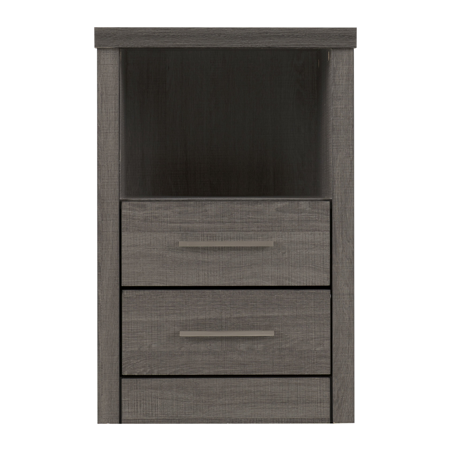 Lisbon 2 Drawer Bedside – Black Wood Grain Storage