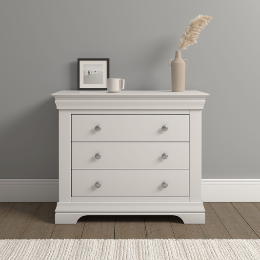 Bordeaux 3 Drawer Chest Ivory Storage Unit