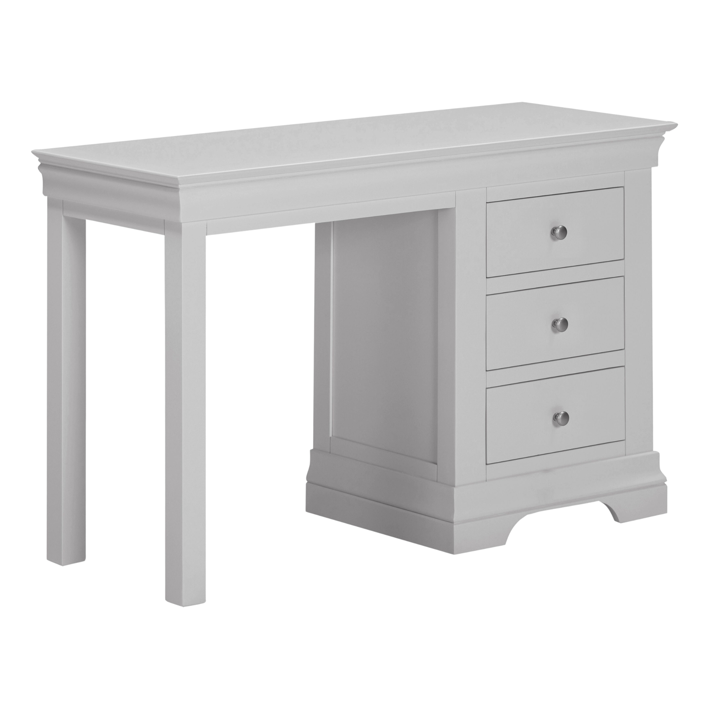 Bordeaux 3 Drawer Dressing Table Pebble Grey Vanity Desk