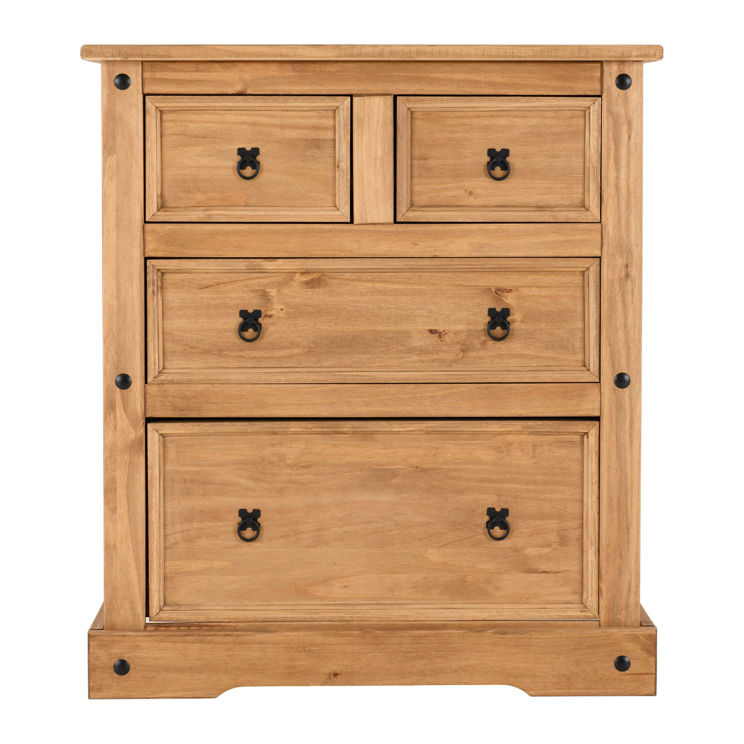Corona 2+2 Drawer Chest Distressed Waxed Pine