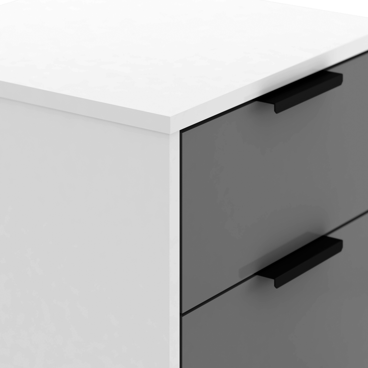 Madrid 3 Drawer Bedside – Grey/White Gloss Storage