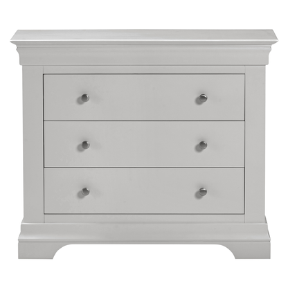 Bordeaux 3 Drawer Chest Pebble Grey Storage Unit