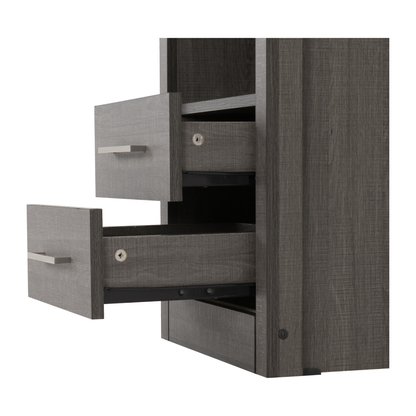 Lisbon 2 Drawer Bedside – Black Wood Grain Storage