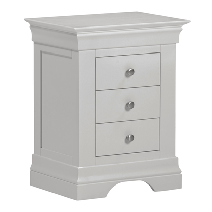 Bordeaux 3 Drawer Bedside Pebble Grey Storage Solution
