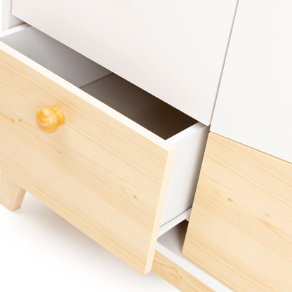 Cody 2 Door 4 Drawer Storage Unit White/Pine Effect