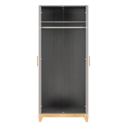 Cleveland 2 Door Wardrobe White/Grey Metal Effect Storage