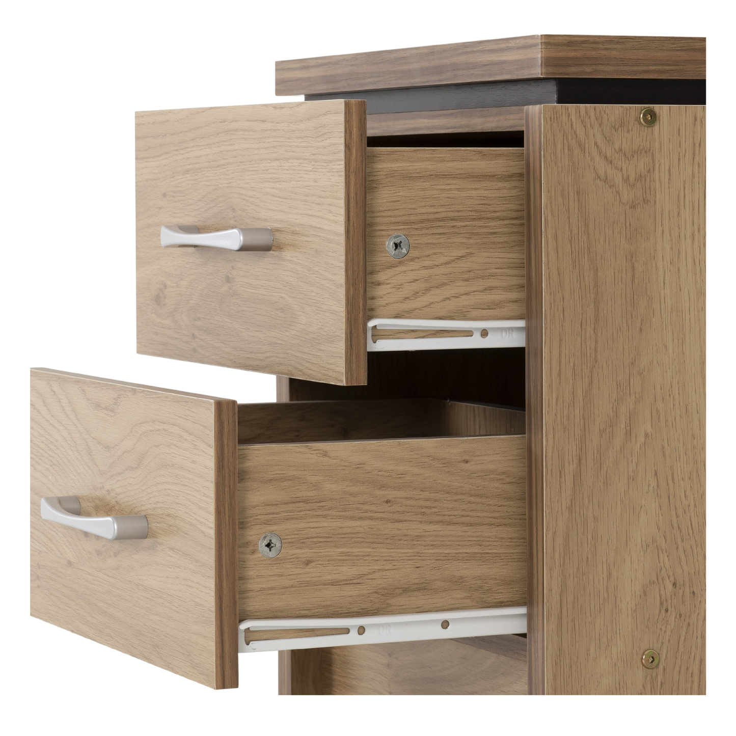 Charles 2 Drawer Bedside Oak Effect Veneer Modern Storage