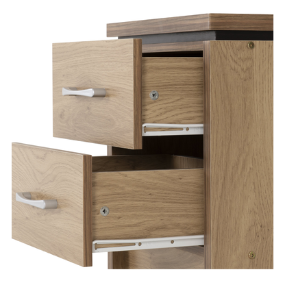 Charles 2 Drawer Bedside Oak Effect Veneer Modern Storage