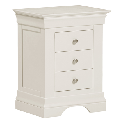 Bordeaux 3 Drawer Bedside Ivory Storage Solution