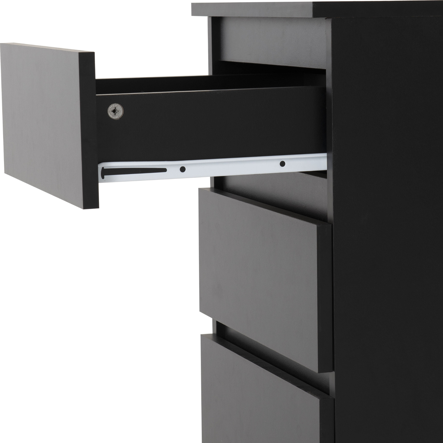Malvern 3 Drawer Bedside – Black Storage