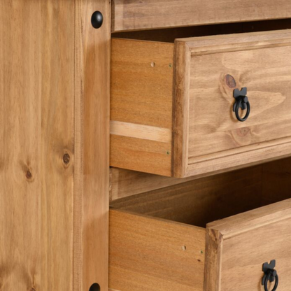 Corona 3 Drawer Chest – Distressed Waxed Pine Storage