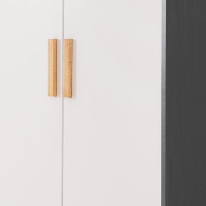 Cleveland 2 Door Wardrobe White/Grey Metal Effect Storage