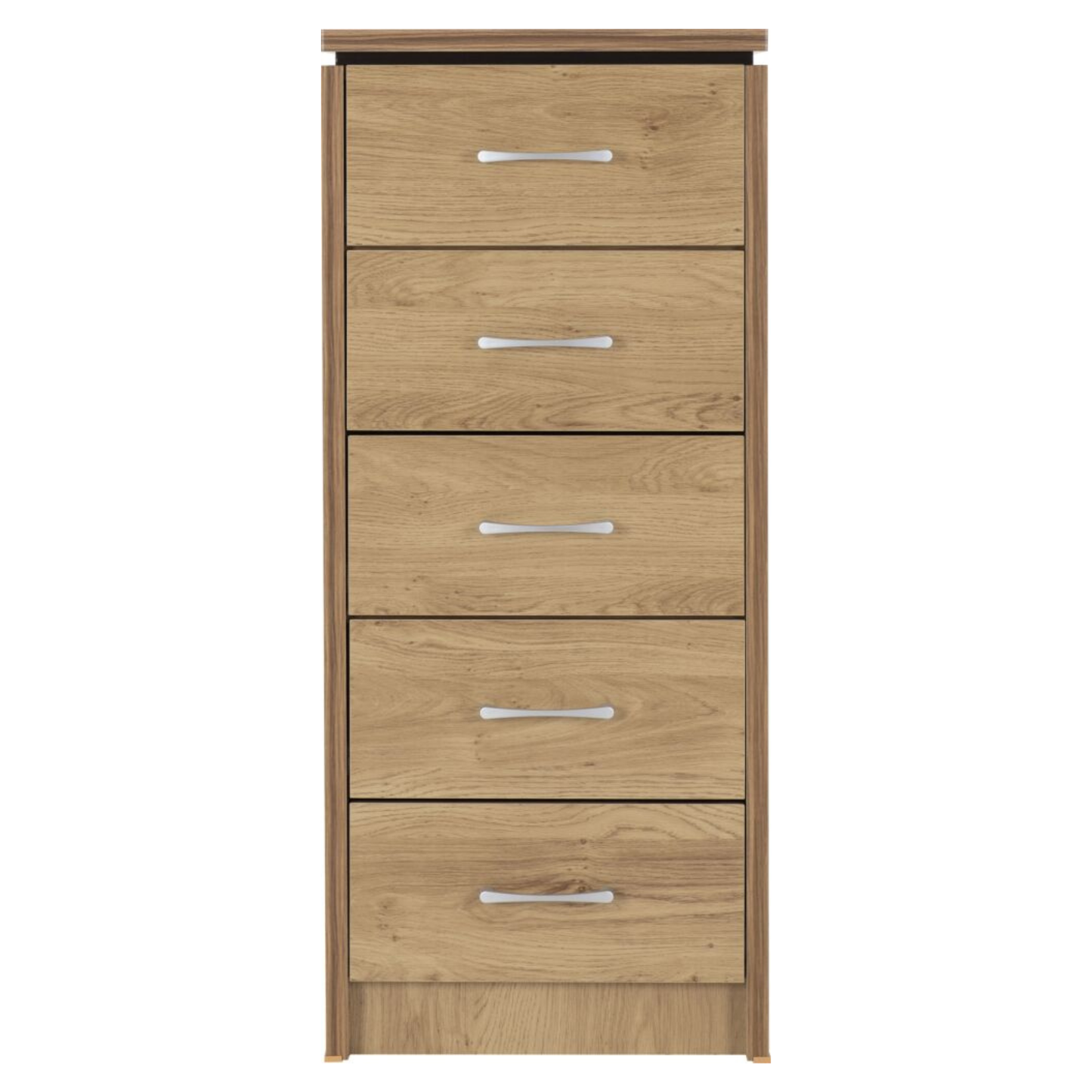 Charles 5 Drawer Narrow Chest Oak Effect Veneer Storage