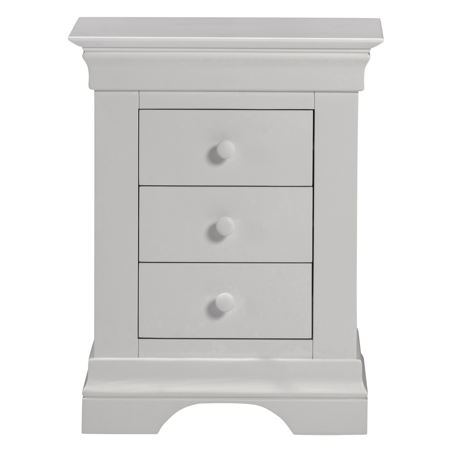 Bordeaux 3 Drawer Bedside Pebble Grey Storage Solution