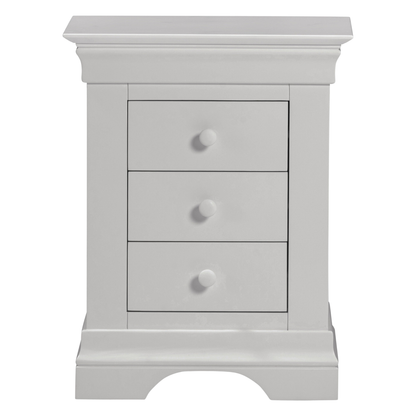 Bordeaux 3 Drawer Bedside Pebble Grey Storage Solution
