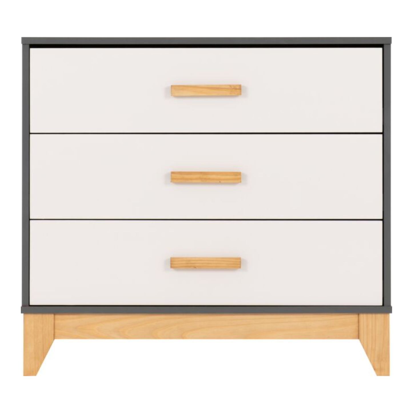 Cleveland 3 Drawer Chest White/Grey Metal Effect Storage