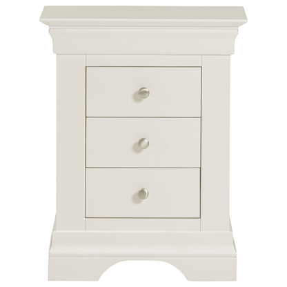 Bordeaux 3 Drawer Bedside Ivory Storage Solution