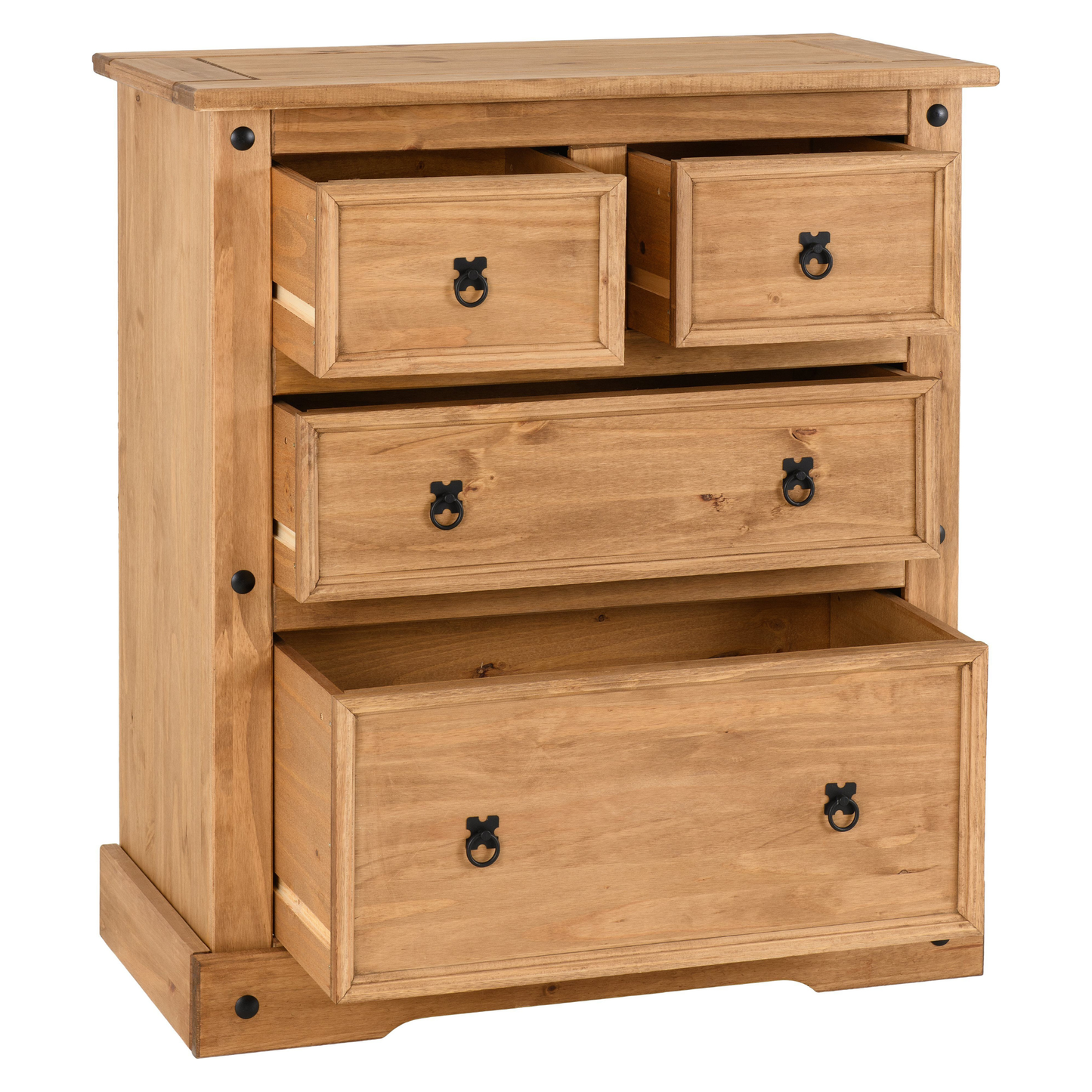 Corona 2+2 Drawer Chest Distressed Waxed Pine