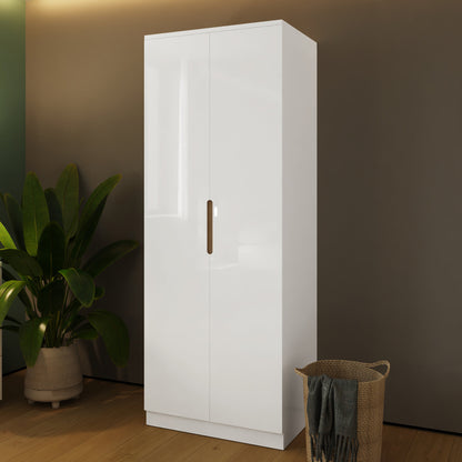 FWStyle Veloce 2 Door Wardrobe – White Gloss & Oak