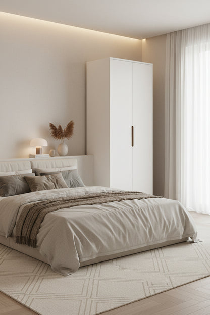 FWStyle Veloce 2 Door Wardrobe – White Gloss & Oak
