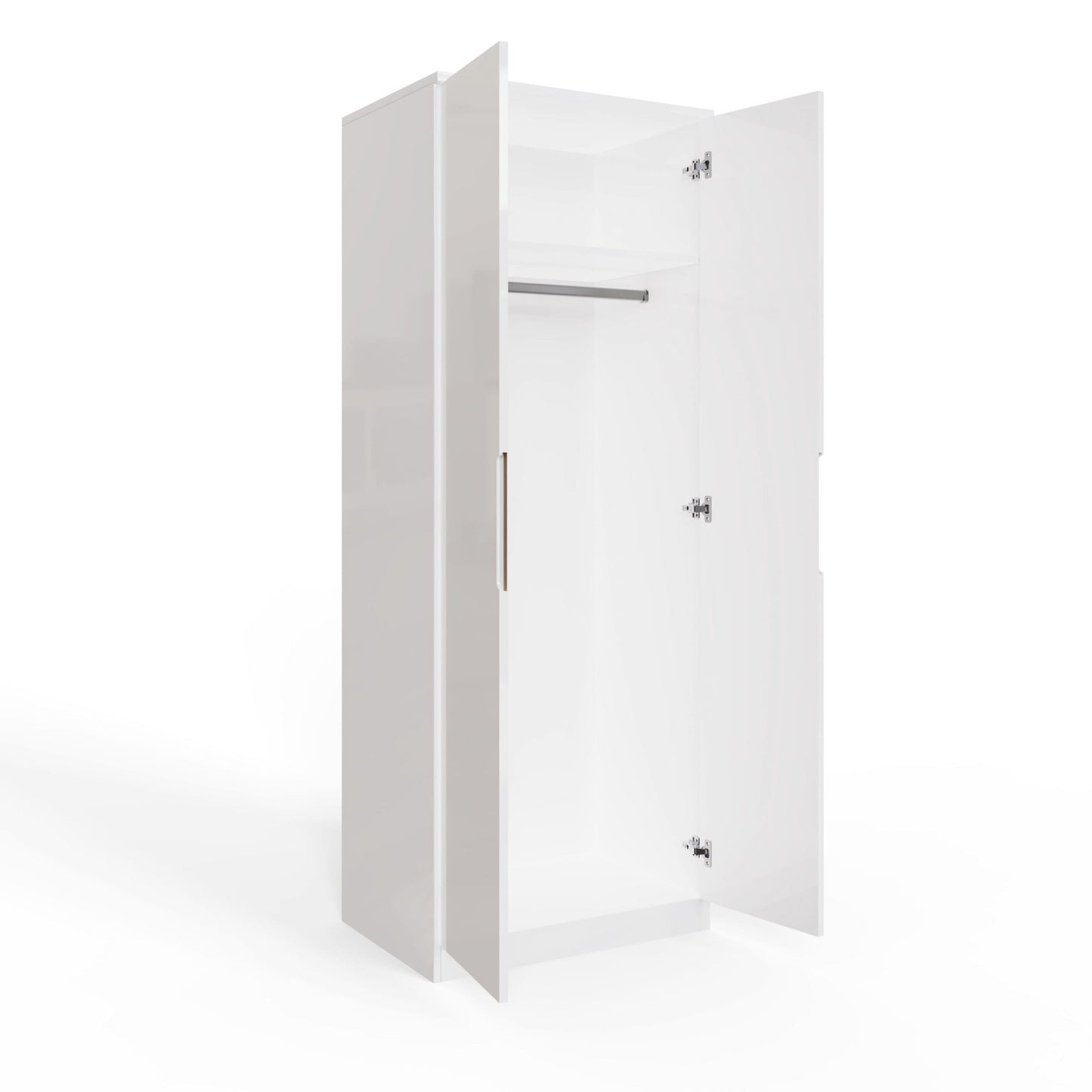 FWStyle Veloce 2 Door Wardrobe – White Gloss & Oak