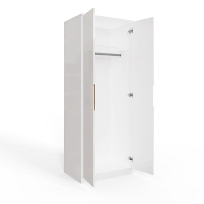 FWStyle Veloce 2 Door Wardrobe – White Gloss & Oak
