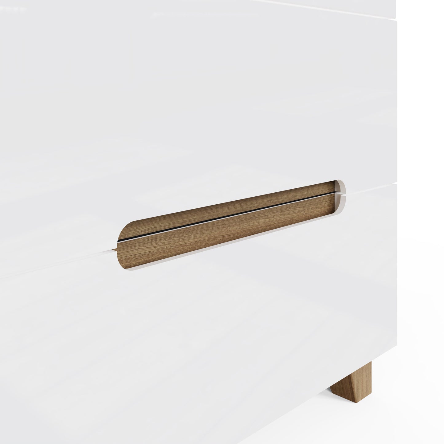 Veloce 2 Drawer Bedside Cabinet – White Gloss with Quick Click Assembly