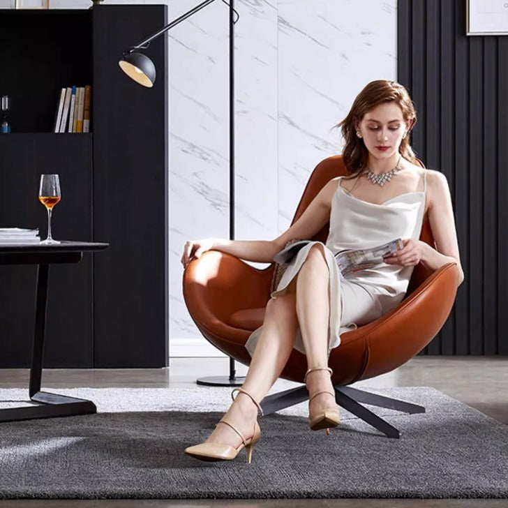 Snail Armchair, With Small Bubbles On The Leather, For Display