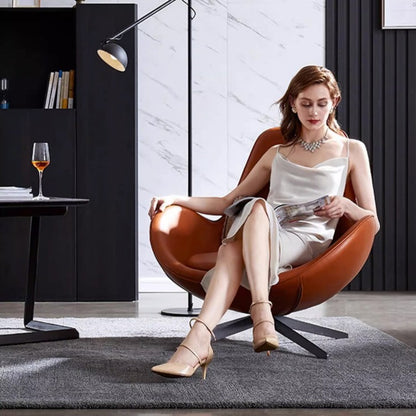 Snail Armchair, With Small Bubbles On The Leather, For Display