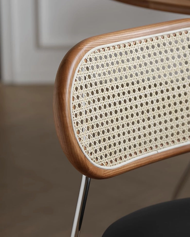 Ozzie Rattan Dining Chair, Round Seat Pad