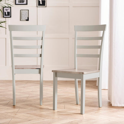 Salcombe Extending Light Grey Wooden Table with 2 Whitby Chairs & 1 Small Bench