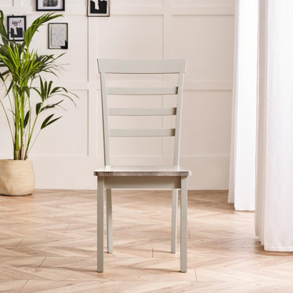 Salcombe Extending Light Grey Wooden Table with 2 Whitby Chairs & 1 Small Bench
