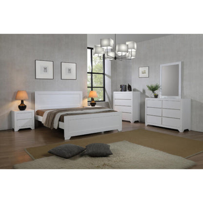 Woodsmith Zircon White 6 Drawer Dresser – Modern Chest of Drawers Bedroom Storage Cabinet