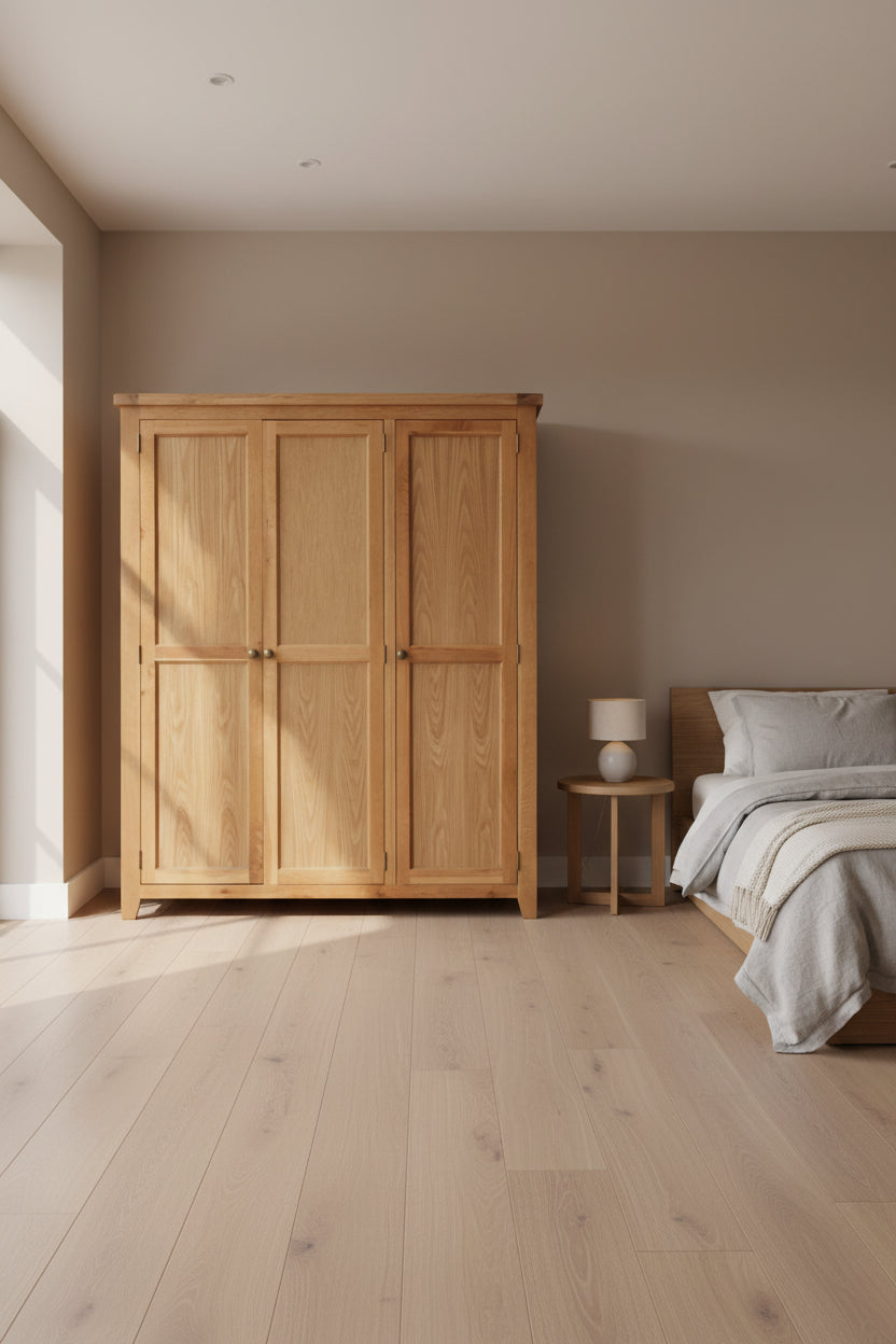 Acorn Solid Oak Wardrobe 3 Door Full Hanging