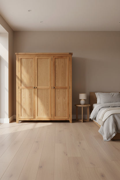 Acorn Solid Oak Wardrobe 3 Door Full Hanging