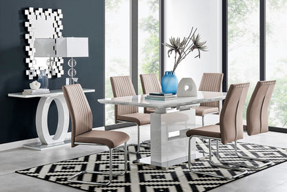 Arezzo Large Extending Dining Table and 6 Lorenzo Chairs