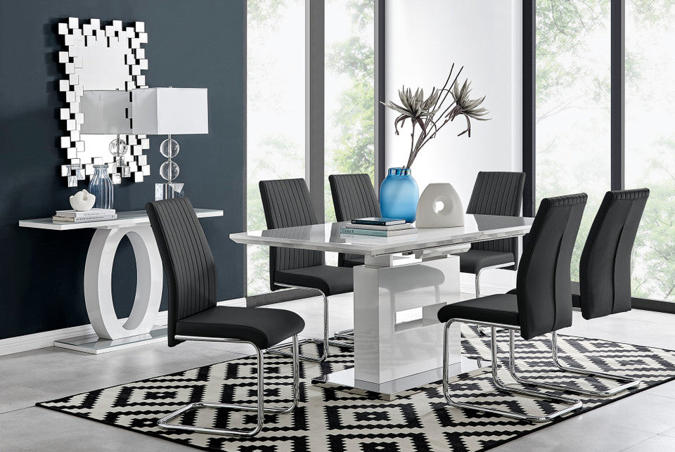 Arezzo Large Extending Dining Table and 6 Lorenzo Chairs