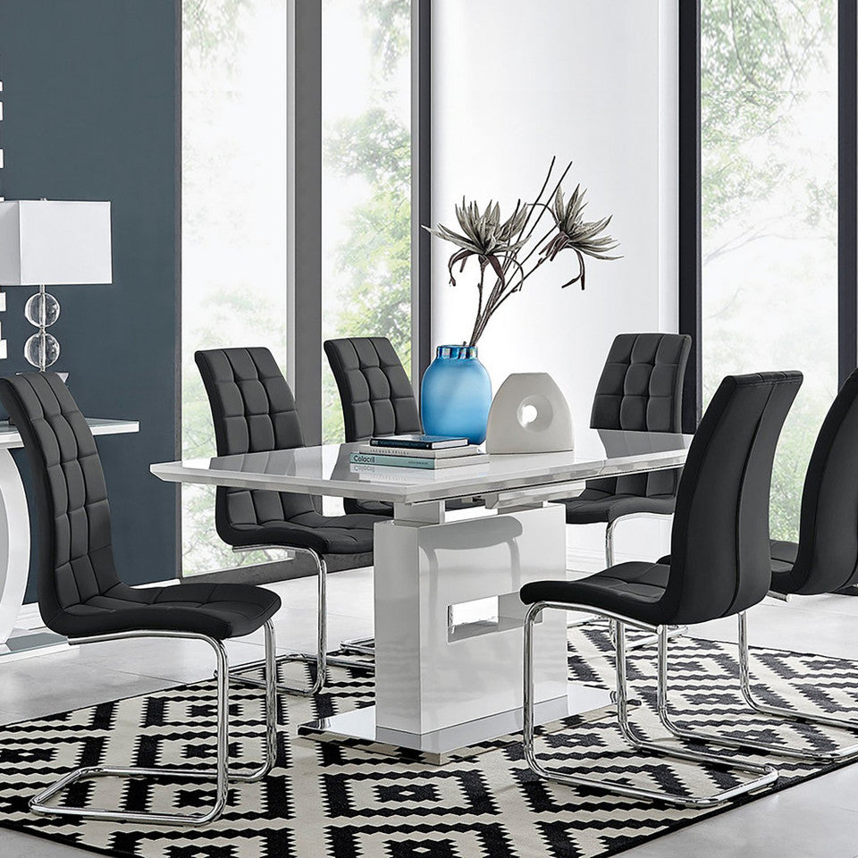 Arezzo Large Extending Dining Table and 6 Murano Chairs