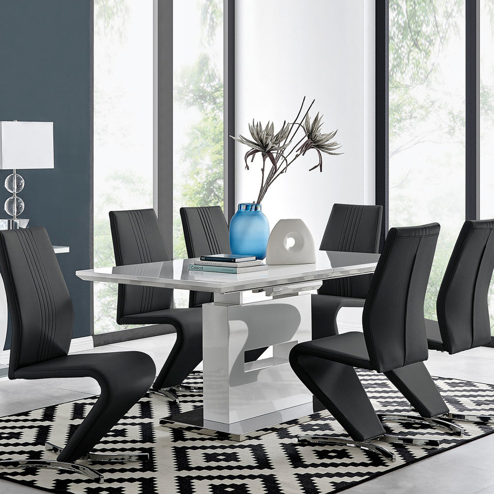 Arezzo Large Extending Dining Table and 6 Willow Chairs