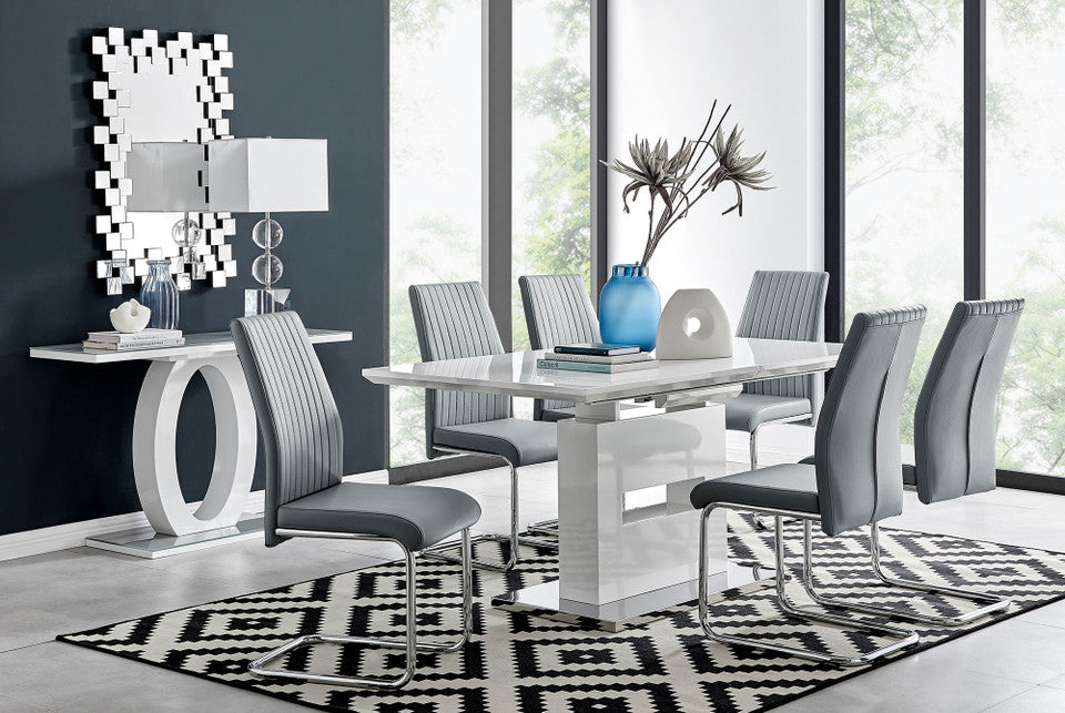 Arezzo Large Extending Dining Table and 6 Lorenzo Chairs