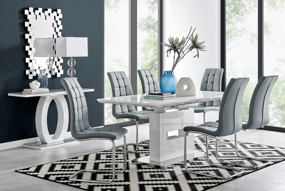 Arezzo Large Extending Dining Table and 6 Murano Chairs
