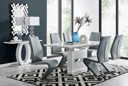 Arezzo Large Extending Dining Table and 6 Willow Chairs