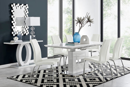 Arezzo Large Extending Dining Table and 6 Isco Chairs