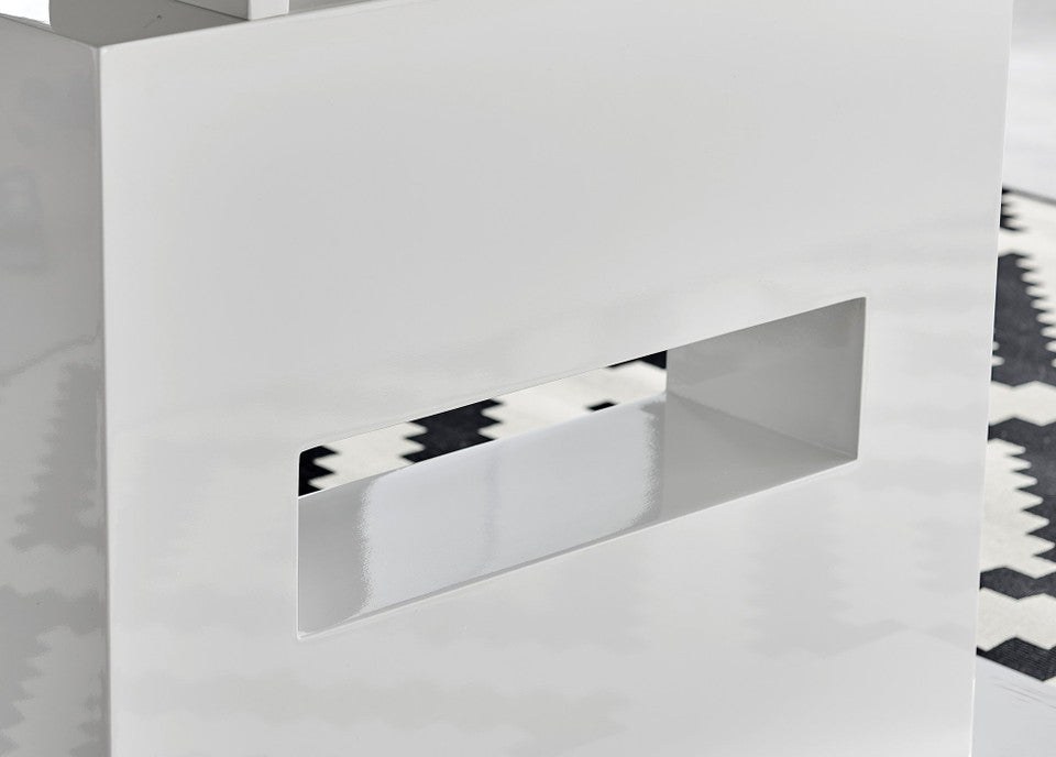 Arezzo White High Gloss Extending Dining Table & 8 Milan Gold Leg Chairs