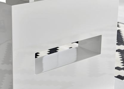 Arezzo White High Gloss Extending Dining Table & 8 Milan Gold Leg Chairs