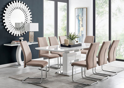 Arezzo Large Extending Dining Table and 8 Lorenzo Chairs