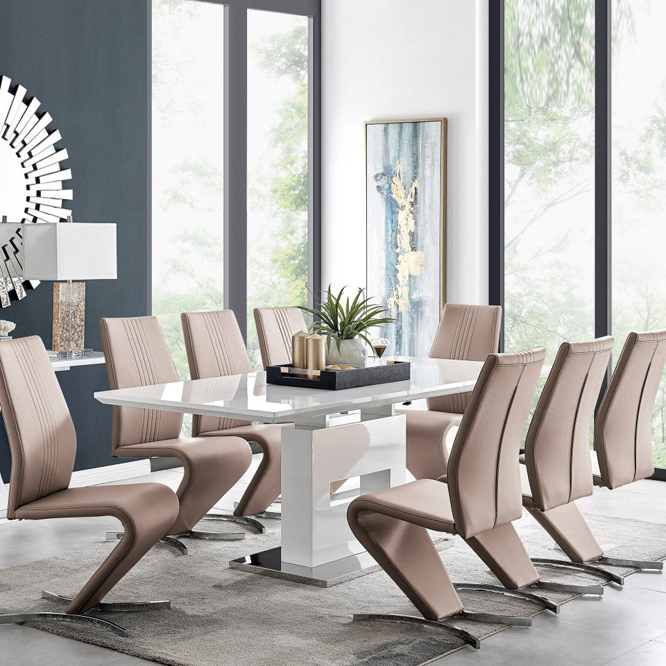 Arezzo Large Extending Dining Table and 8 Willow Chairs