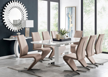 Arezzo Large Extending Dining Table and 8 Willow Chairs
