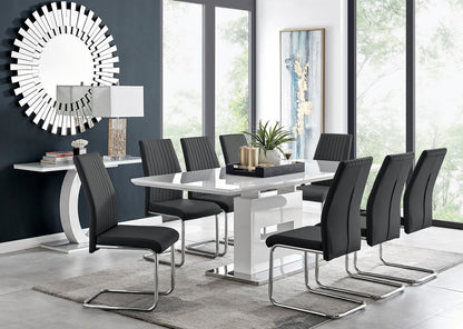 Arezzo Large Extending Dining Table and 8 Lorenzo Chairs
