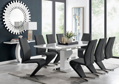 Arezzo Large Extending Dining Table and 8 Willow Chairs